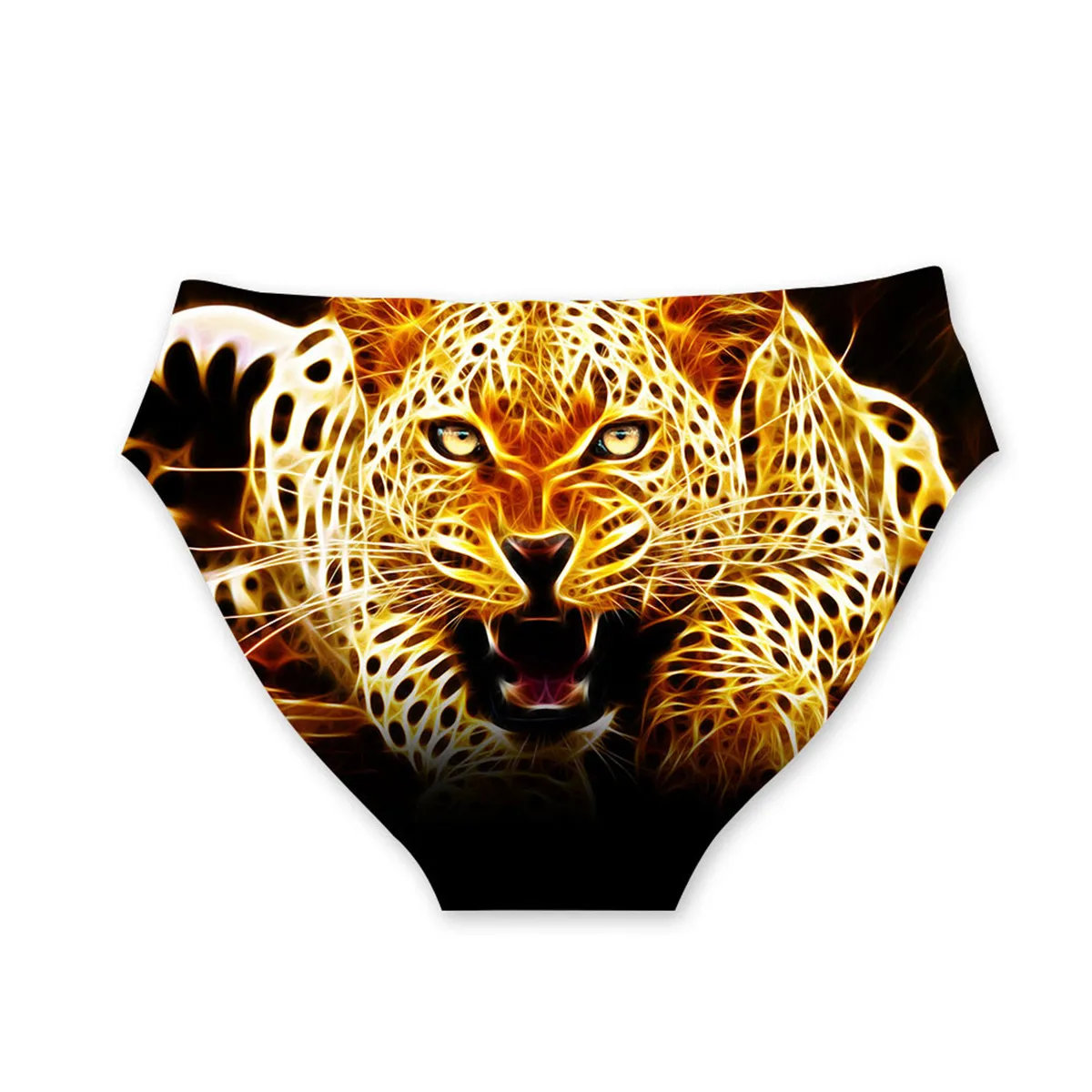 Лолита сексуальные женские цельные трусики 3D тату леопардовые танга с принтом