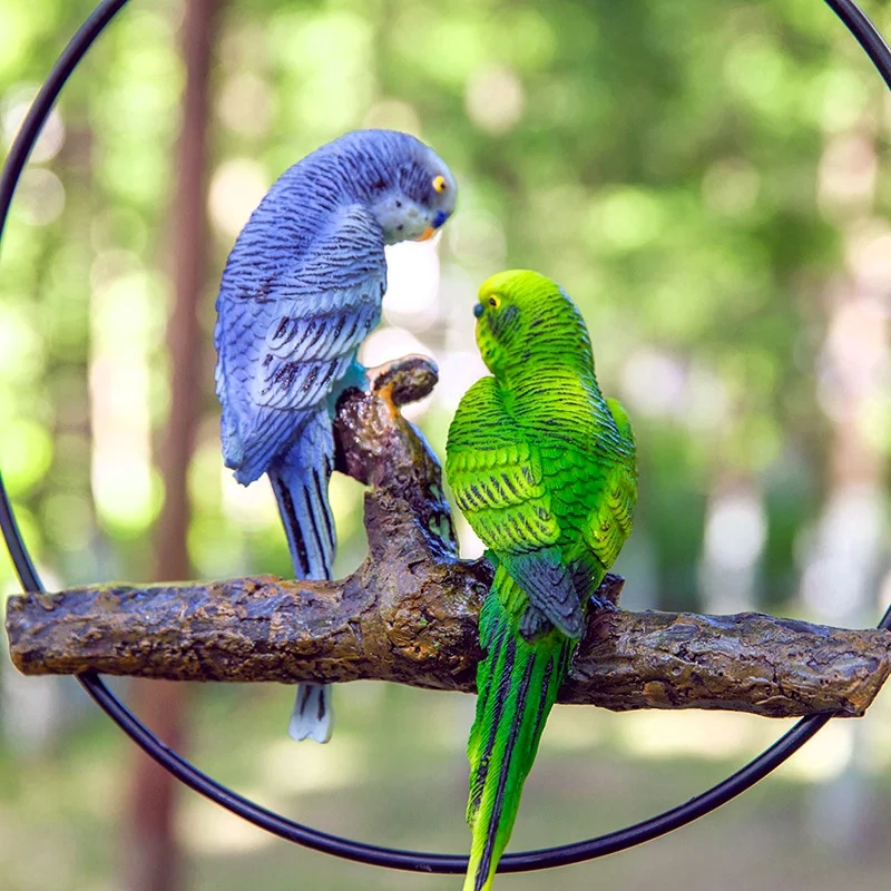 Декоративные фигурки попугая с подставкой садовая дверь птицы декоративные