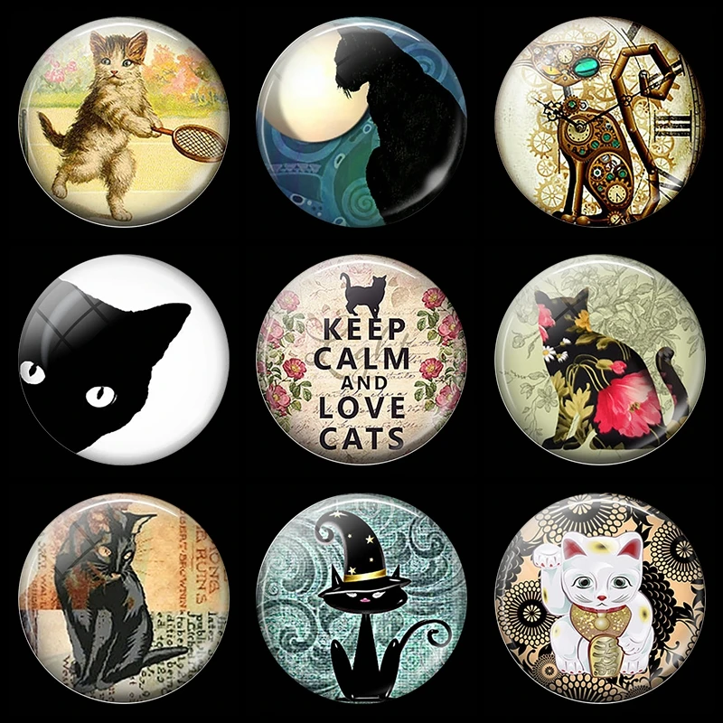 Держатель для холодильника с надписью Keep Calm and Love Cat 30 мм|fridge magnet cat|magnet catmagnetic