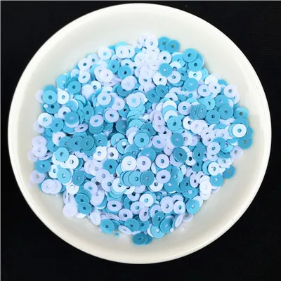 Mix White Blue 500 г/упак. 4 мм плоские круглые свободные однотонные блестки ПВХ пайетки шитье Свадебное Ремесло для женщин аксессуары для одежды Отделка пайетками - Цвет: Mix White Blue
