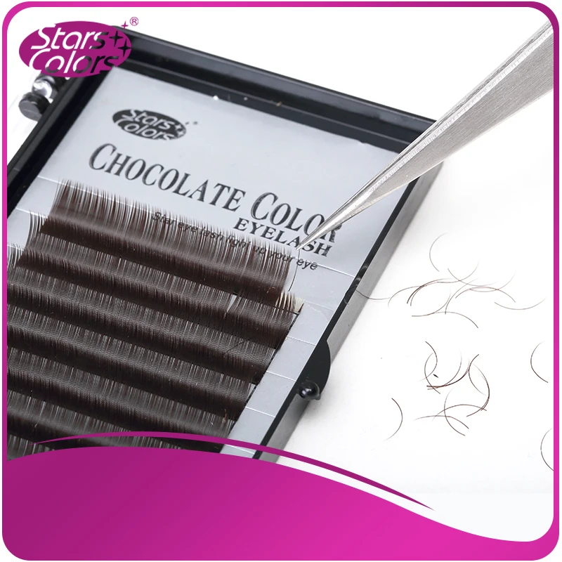 Лидер продаж толстые цветные шоколадные ресницы для наращивания накладные