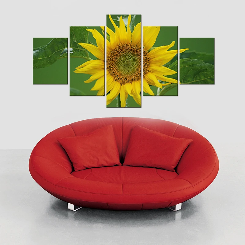 5 шт. Настенная картина с изображением подсолнуха|picture for living room|modular picturesart poster |