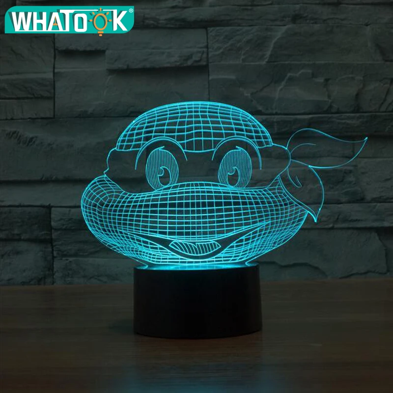 Новый подростковый мутант Черепашки Ниндзя красочный 3D светодиодный светильник