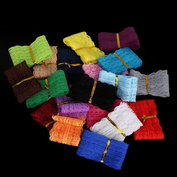 Random Mixed Color 5 ярдов/партия, кружевная лента, 20 мм, сделай сам, вышитая сетка, кружевная отделка для свадебного украшения, подарочная упаковка, сделай сам, швейная юбка, аксессуары - Цвет: Random Mixed Color