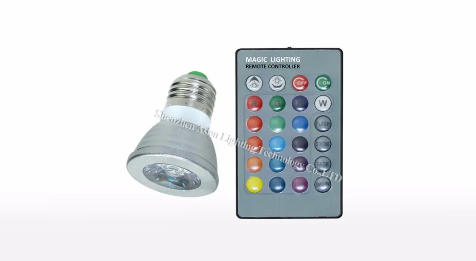 Светодиодный точечный светильник 16 цветов RGB E27/GU10 AC: 86-265V MR16 DC: 12V RGB цветной светодиодный светильник 3W освещение+ 24 ключа ИК пульт дистанционного управления
