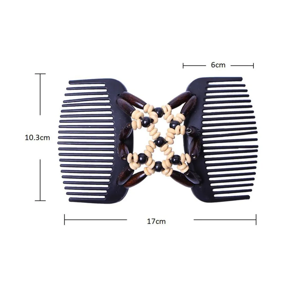 Деревянная двухрядная Волшебная заколка для волос вставная расческа различные