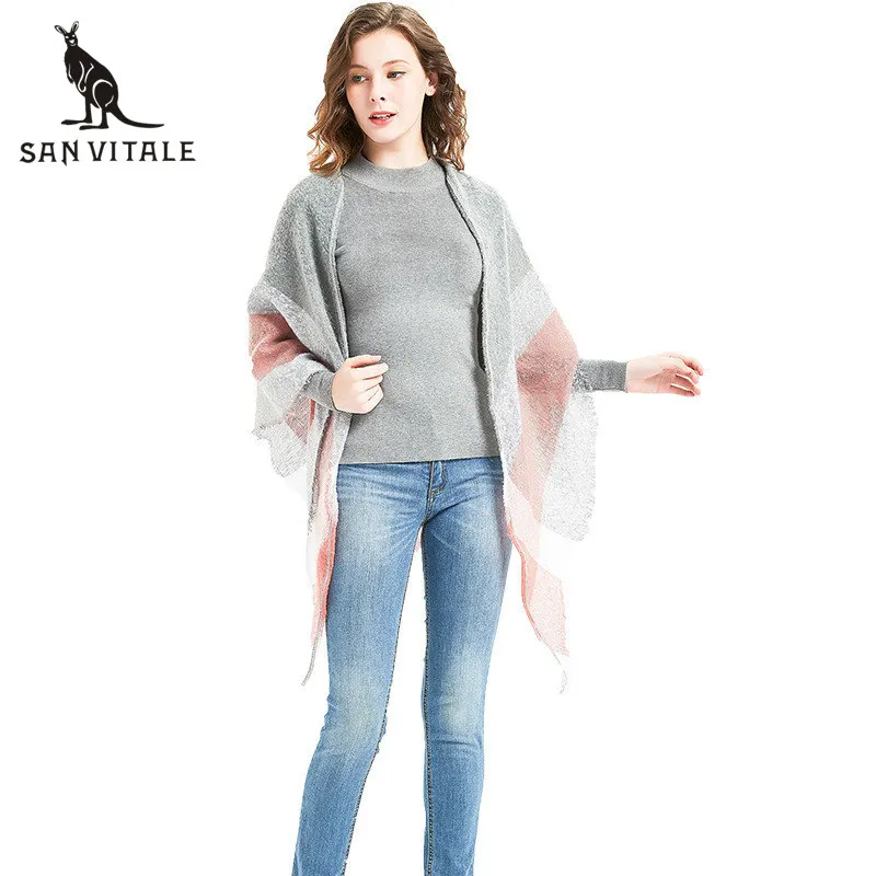 

Шарф-пончо женский, зимний, теплый