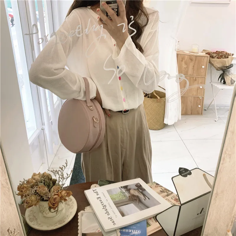 Женская простая маленькая круглая сумка шикарные розовые дизайнерские сумки