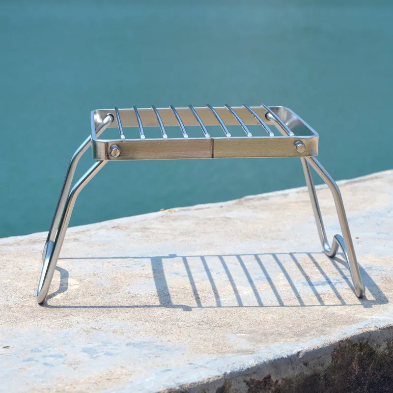 Портативный мини гриль для барбекю 304 Нержавеющая сталь складной Печная стойка