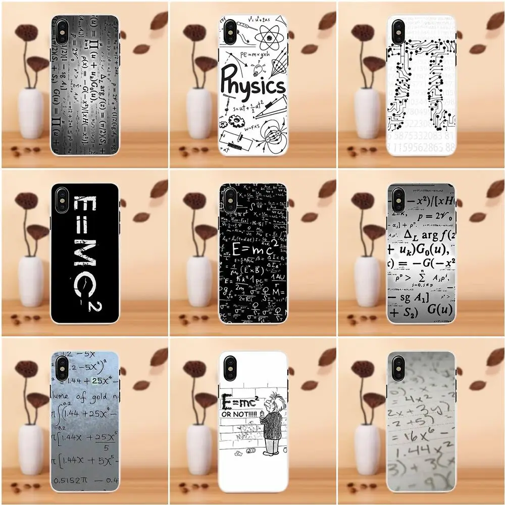 Уравнений типографии физико уравнений E = mc2 для Apple iPhone 4 4S 5 5C SE 6 S 7 8 плюс X LG G4 G5 G6 K4 K7