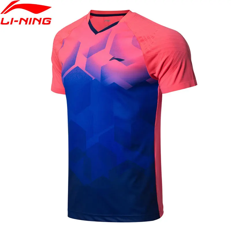 Li Ning мужские футболки для бадминтона на сухой дышащей соревновании удобные