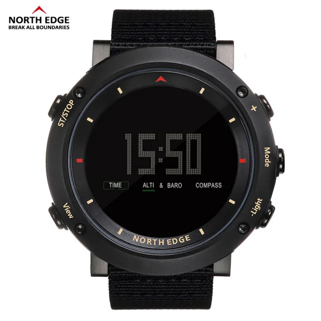 Altay B black blue NORTH EDGE, мужские спортивные часы, альтиметр, термометр, барометр, компас, шагомер, калории, нейлоновые часы, цифровые часы для бега, альпинизма - Цвет: Altay B black blue