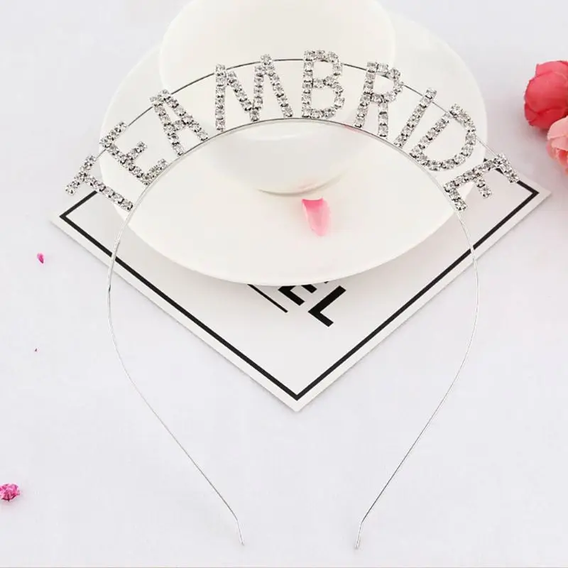 Свадебная оголовье из металлического сплава Блестящий горный хрусталь открытые