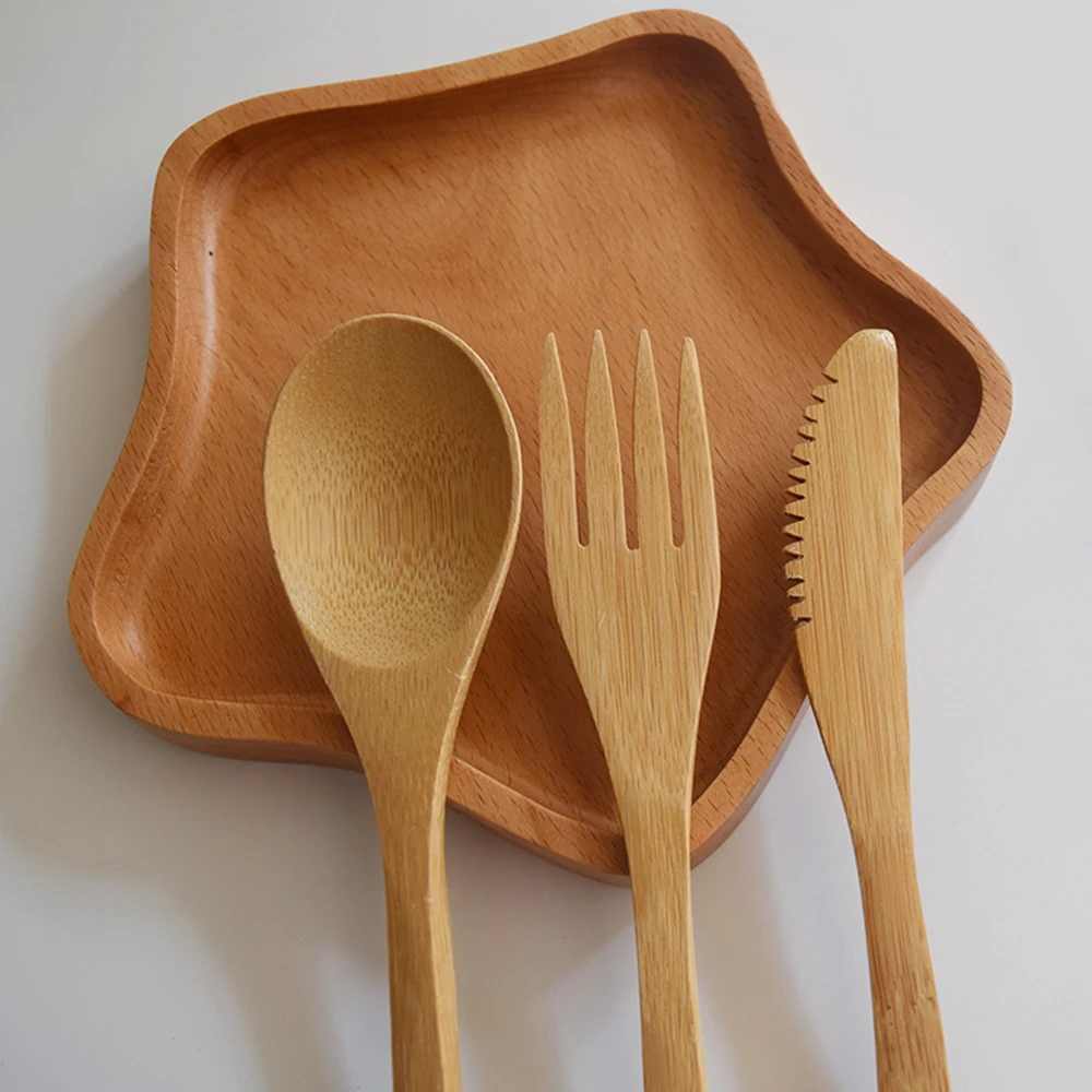 Набор бамбуковых столовых приборов для взрослых западные искусственные