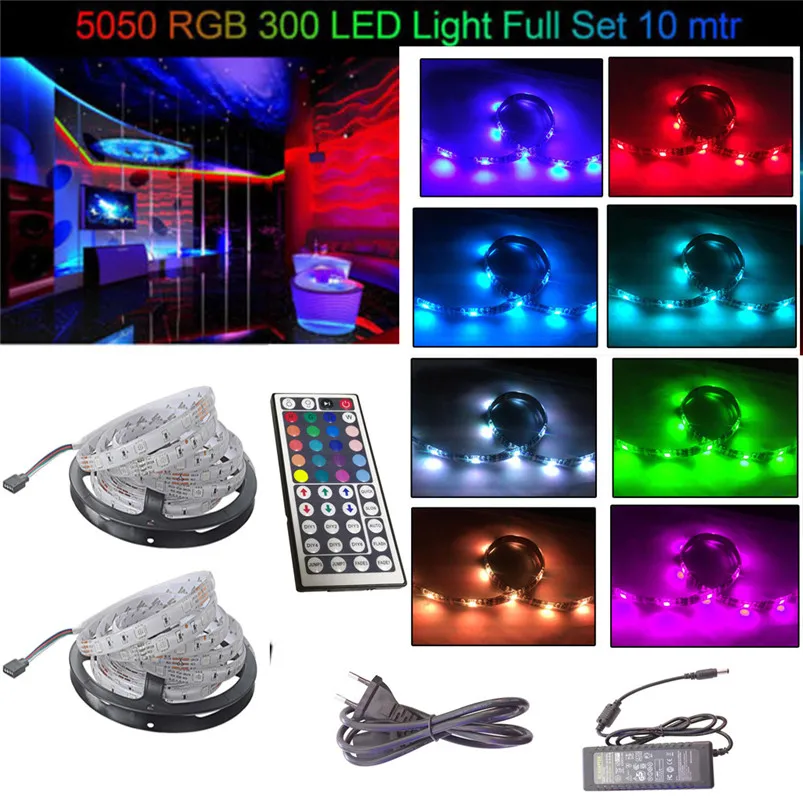 10 м Светодиодные ленты 12V 5050 RGB светильник s Цвет изменение лента