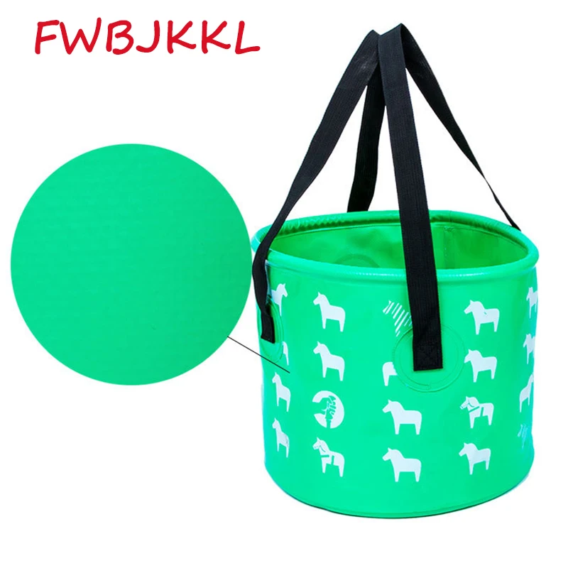 FWBJKKL Outdoor Portable Folding Fishing Bucket Bag Camping Car Telescopic 23*27CM 12L Tackle | Спорт и развлечения