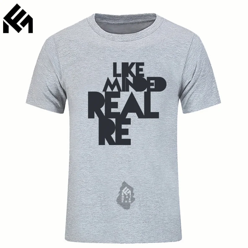 Adult T Shirt S-3XL Funny Sayings 100% Cotton Short Sleeve T-shirt Men LIKE MINDED REAL RE 3D Big Size Clothing Tops MD135 | Мужская