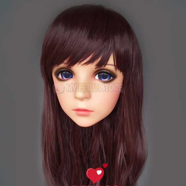 (LAN) Женская милая смоляная маска кигуруми на половину головы с глазами BJD косплей