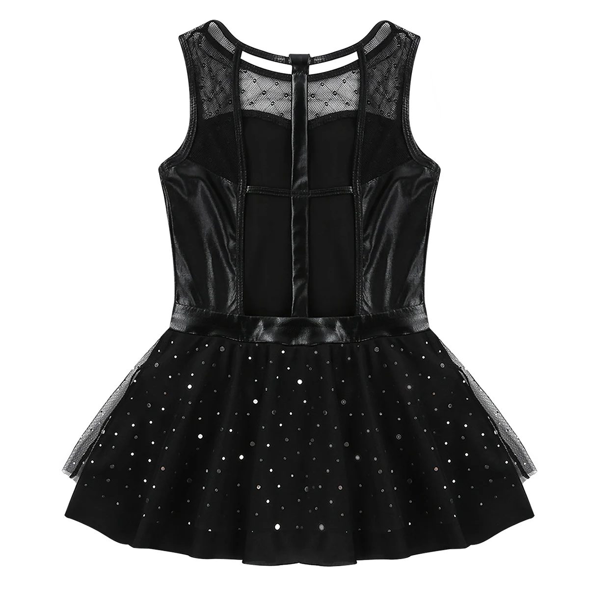 Kids Girls Shiny Metallic Mesh Splice Glitters Ballet Tutu Dress Ballerina Gymnastics Leotard Girl Stage Dance Costumes | Детская одежда