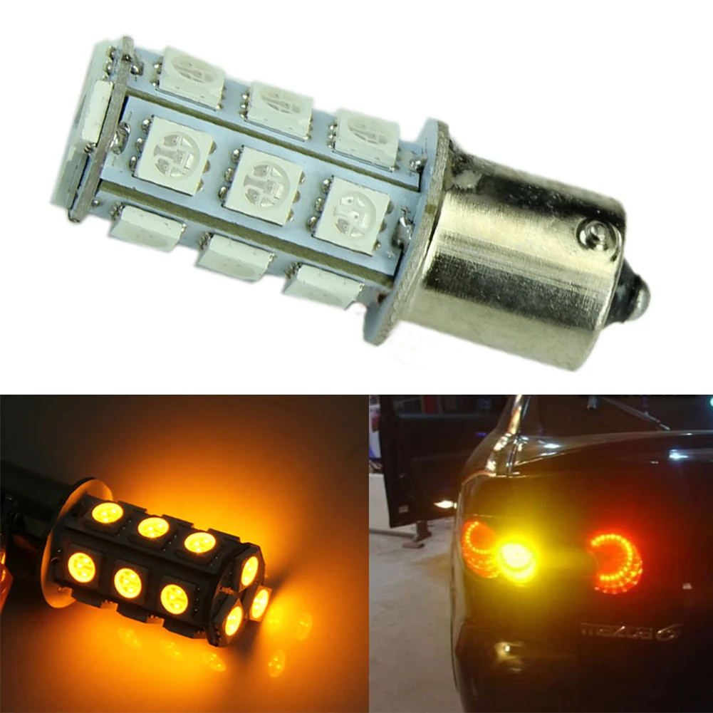 Горячая Распродажа P21W 18 светодиодный 5050 SMD 1156 BA15s 18smd smd Желтый автомобиль лампа