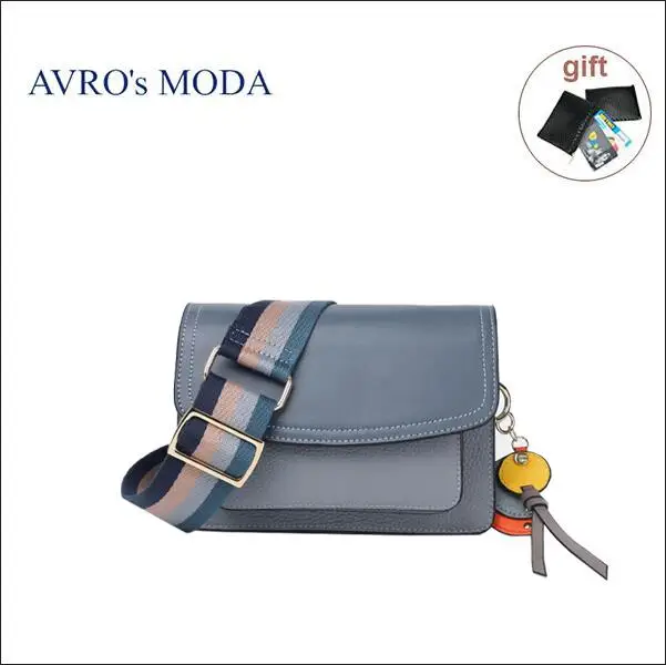 blue Бренд AVRO MODA, женская сумка на плечо из натуральной кожи, роскошная дизайнерская Ретро женская сумка через плечо с клапаном, женские сумки-мессенджеры - Цвет: blue