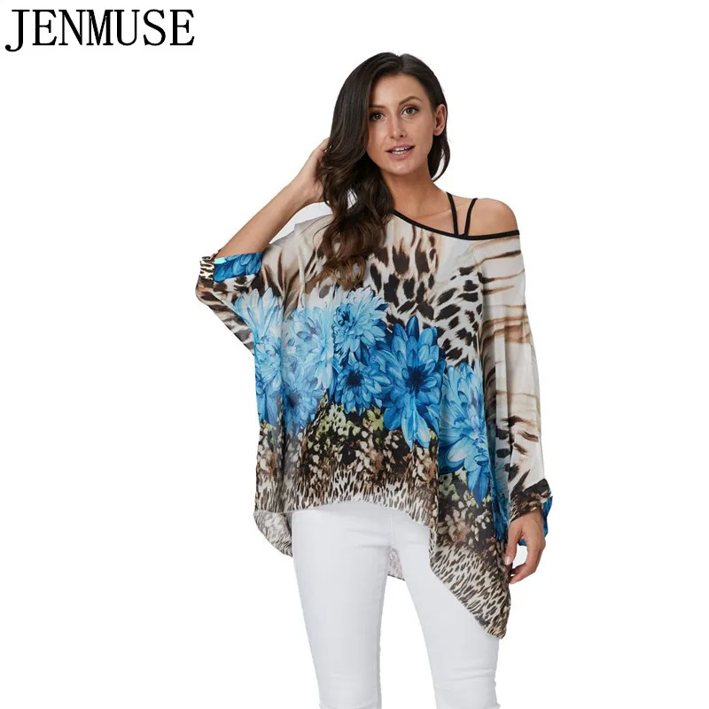 Женская шифоновая блузка Jenmuse Летняя туника с крыльями летучей мыши в стиле