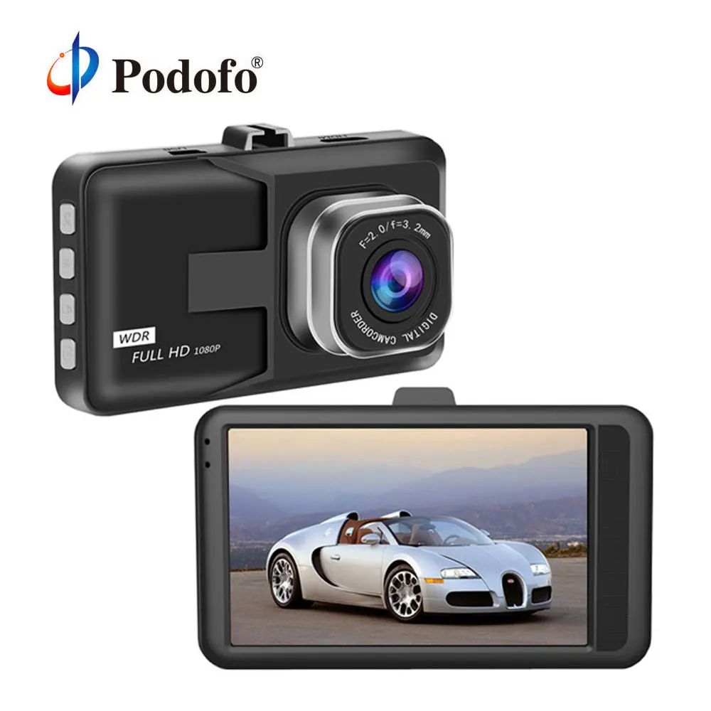 Podofo 3 &quotАвтомобильный видеорегистратор HD 1080 P Автомобильная камера ночного