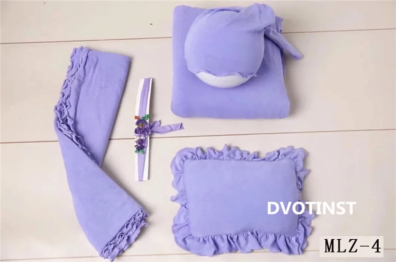 Dvotinst/реквизит для новорожденных; повязка на голову с цветочным рисунком+ шапка+ позирующая подушка+ накидка+ одеяло; комплект из 5 предметов; аксессуары для фотосессии