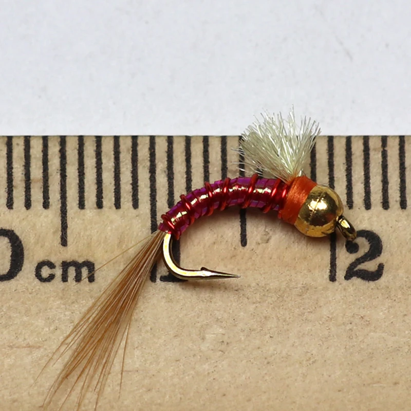 10 шт. #12 BrassBead Head Midge Nymph Fly рыболовные крючки в виде мухи для ловли форели