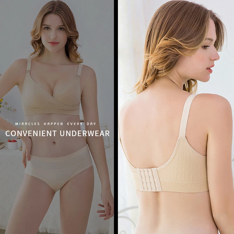 

Wirefree Nursing Maternity Bra Clothing Cotton Breastfeeding Bra for Pregnant Women Pregnancy Breast One Size Sleep Underwear