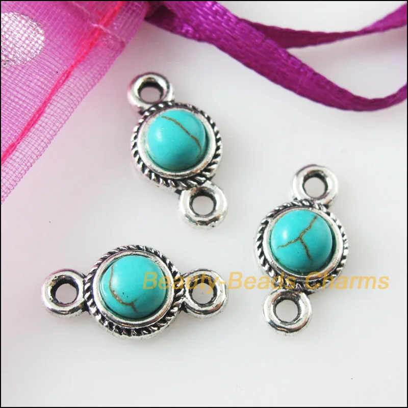 Новый 25 шт. ретро тибетский серебристый Круглый Подвески Разъемы 8.5x16mm | Украшения