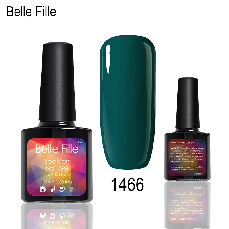 Belle Fille УФ гель для ногтей Летняя зеленая серия гели трава нужно верхнее покрытие