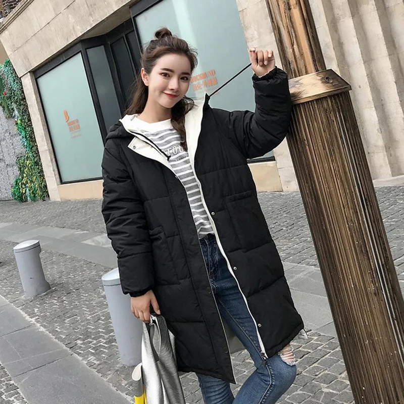 2018 зимняя куртка утепленные парки с капюшоном для женщин обеих сторон длинное