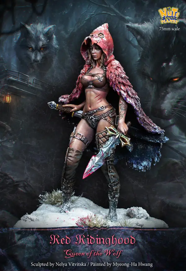 [Loong Way Miniatures] ореховая планета красная шапочка 75 мм миниатюрная смола|Аксессуары