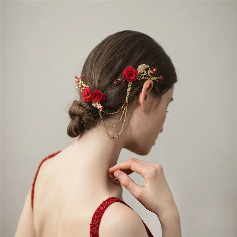 Гребень для волос CC свадебный гребень в форме розы романтичный кристалл сделай