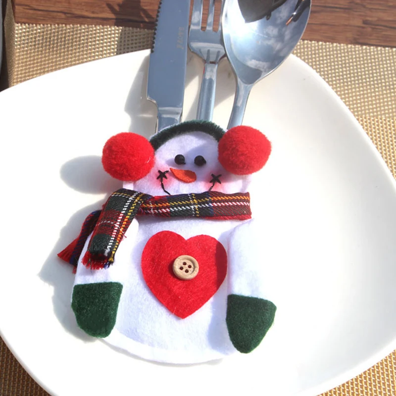 Рождество Санта Клаус нож чехол для вилок столовые приборы держатель Кухонные