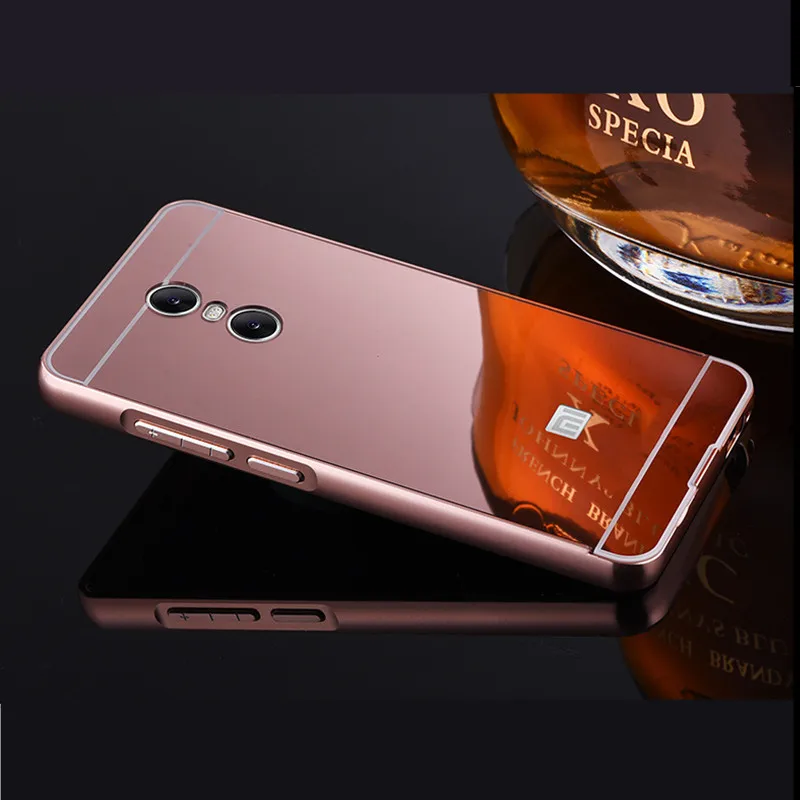 Rose Gold Чехол для Xiaomi mi 8 9 Xiaomi mi 5S Red mi 4X Red mi 5 Plus Note 3 4 5 5A Prime роскошный акриловый чехол для телефона с алюминиевой рамкой mi rror - Цвет: Rose Gold