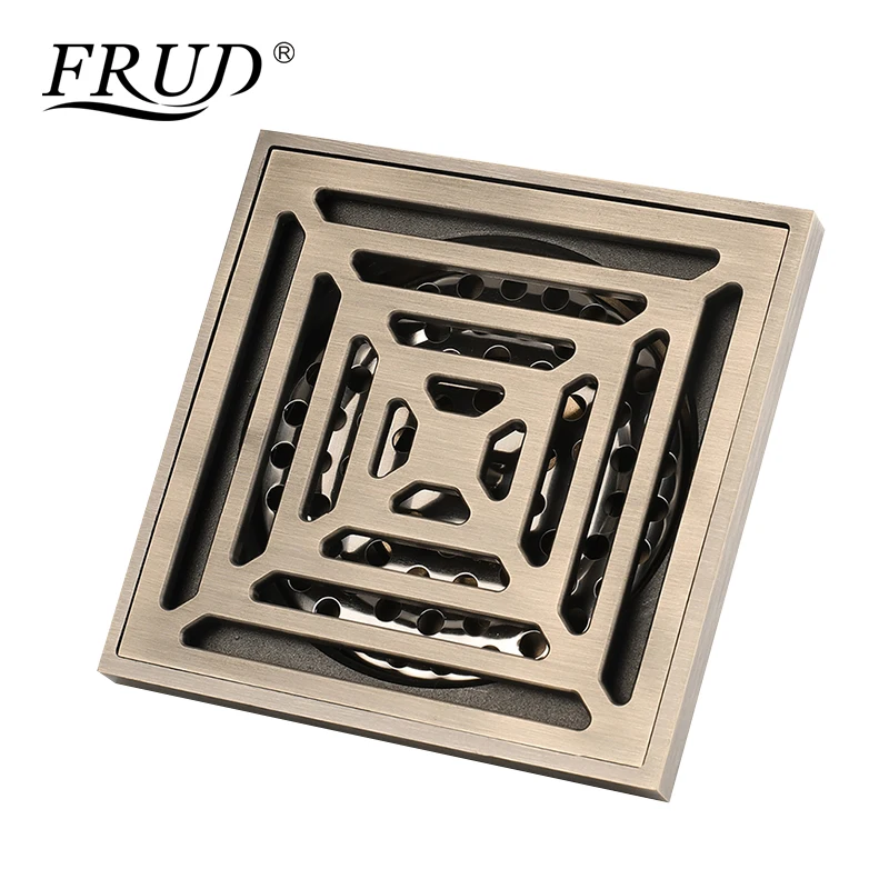 FRUD античная латунь напольный душ слив квадратные кухонные отходы дренаж