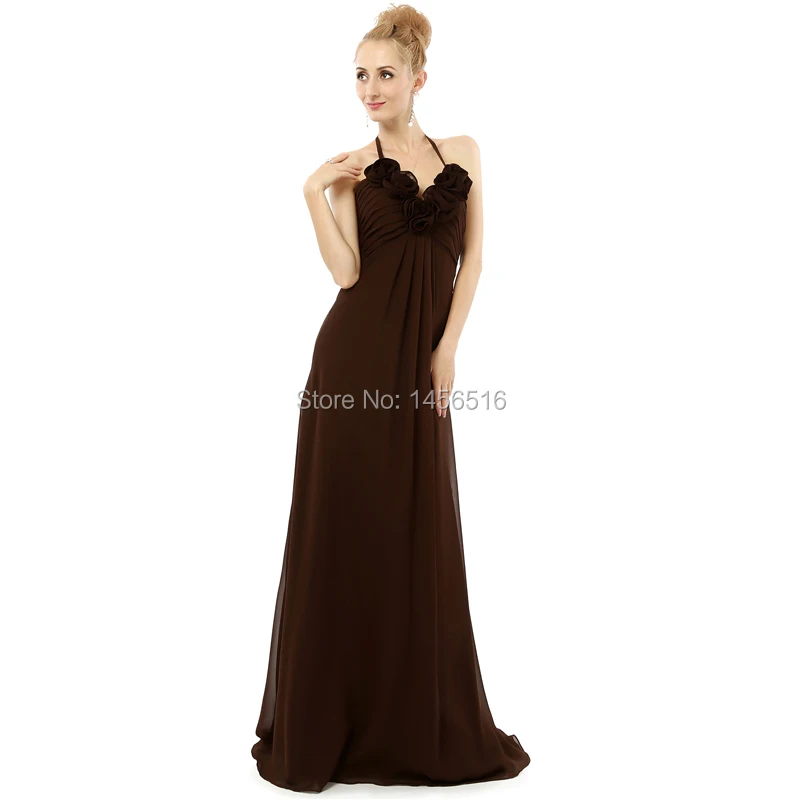 Vestidos de festa A Line Холтер шифон без рукавов длиной до пола Длинные 2019 Реальные образцы