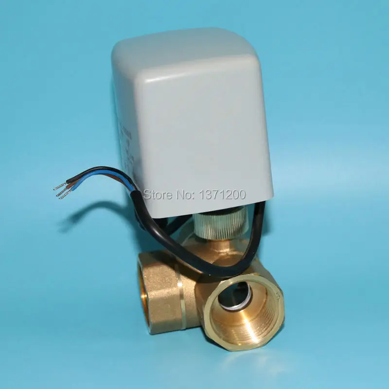 Новый G1 1/4 &quotDN32 латунь 3 пути 220VAC моторизованный шаровой клапан Т Тип