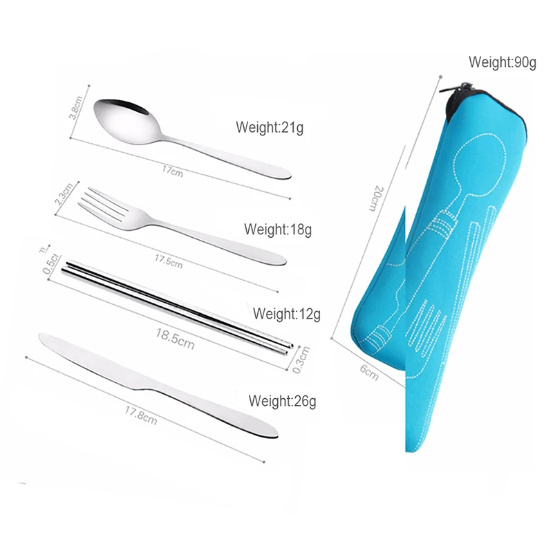 Столовые приборы из нержавеющей стали 4 шт./компл. вилка ложка палочки дорожные