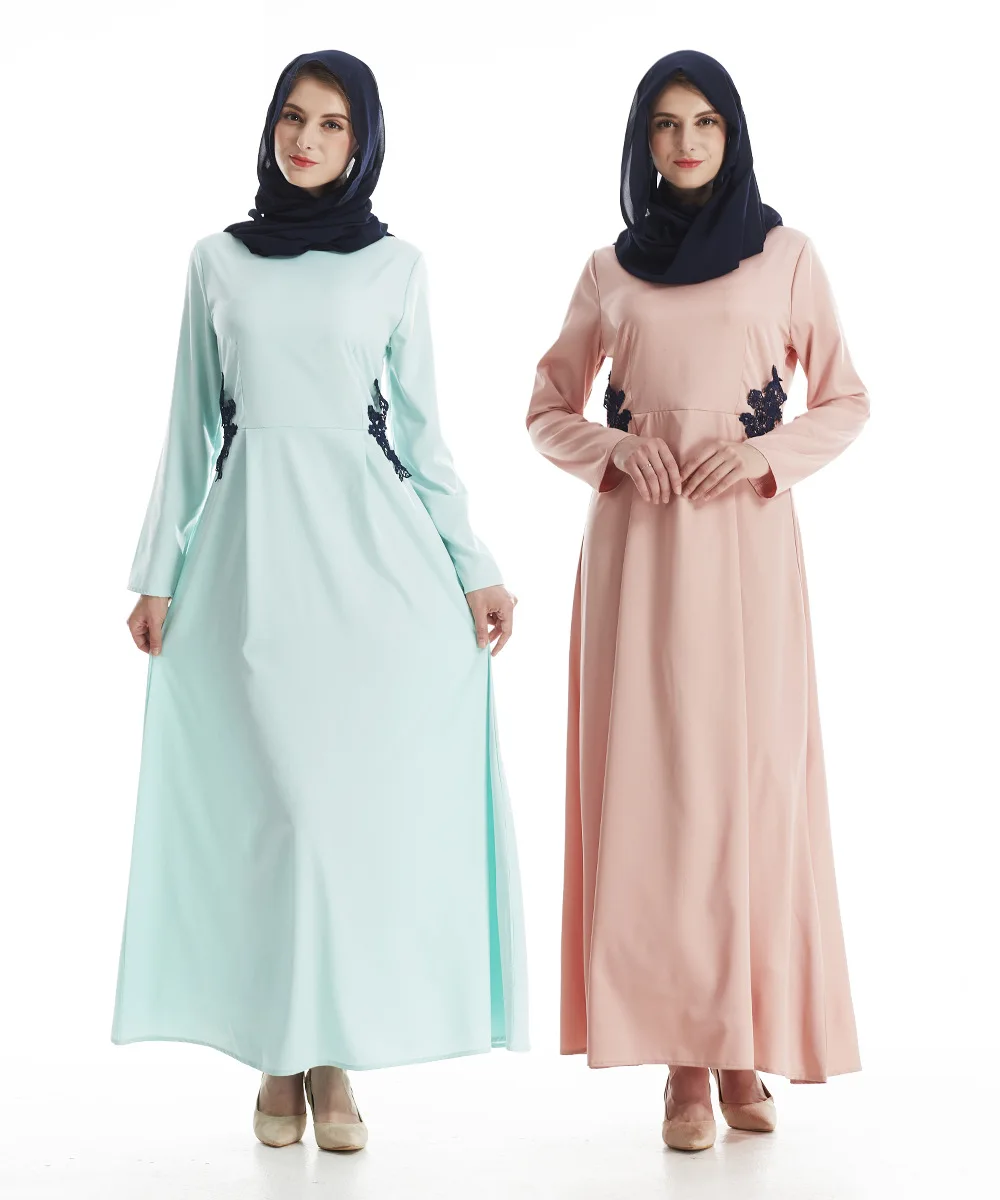 2017 Womens Long Islam Muslim Robe Lace Dress Sleeve Loose Vintage Clothing Islamic Abaya | Тематическая одежда и униформа
