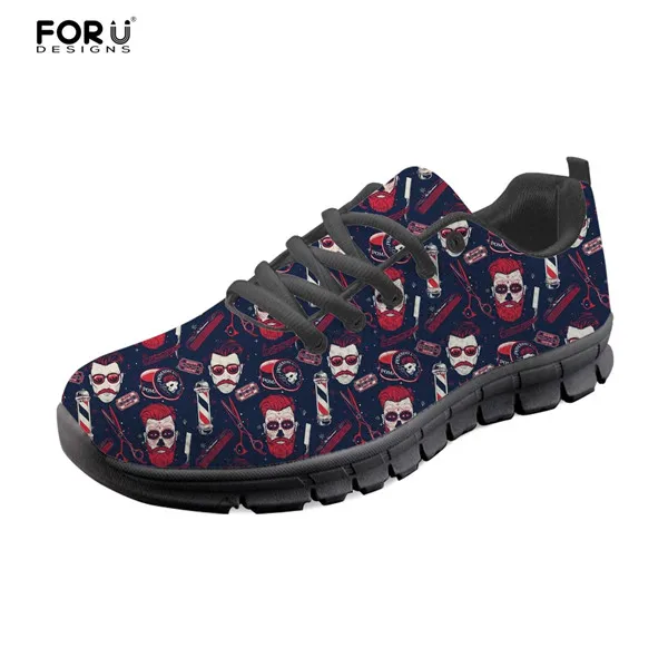H8609BAQ FORUDESIGNS/Женская обувь на плоской подошве; женская обувь для парикмахера, косметолога; Повседневная дышащая женская обувь с 3D-принтом; белые кроссовки; Zapatos - Цвет: H8609BAQ