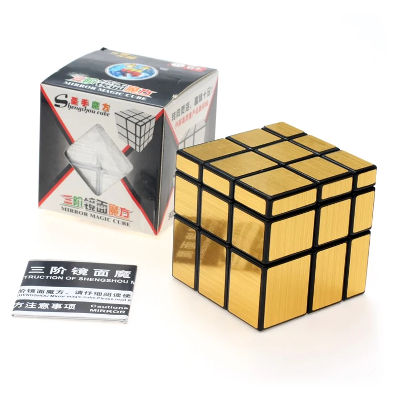 ShengShou зеркальный волшебный куб профессиональный 3x3x3 Золотой и Серебряный