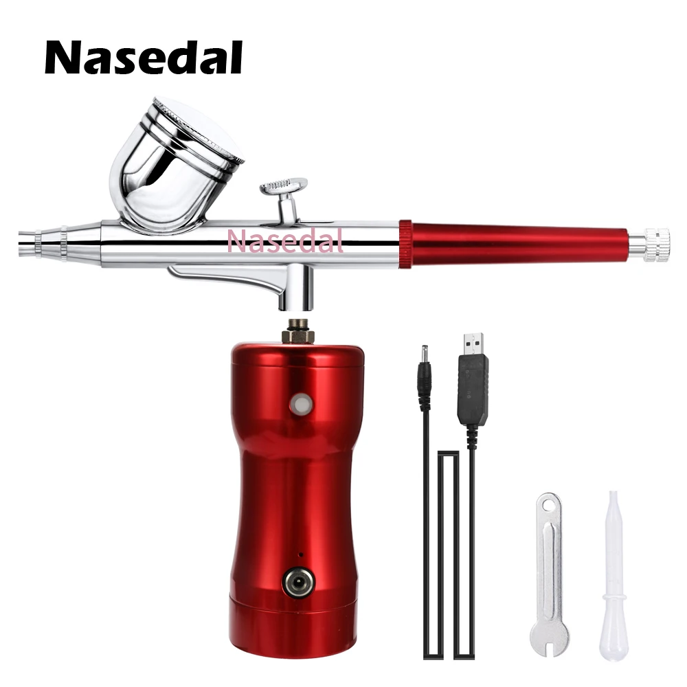 Портативный Краскораспылитель комплект компрессора аэрографа перезаряжаемый