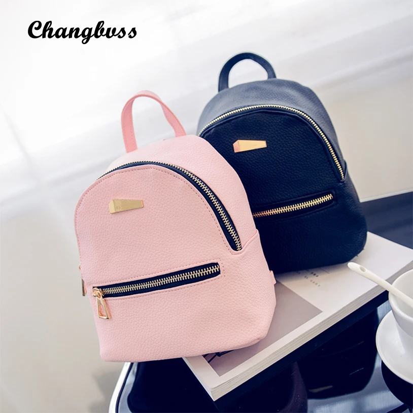 

Small Women Leather Backpack Children Girls Backpack Mini Backpacks for Teenage Girls Portable Zipper Bag For Girls, 17*19*11cm