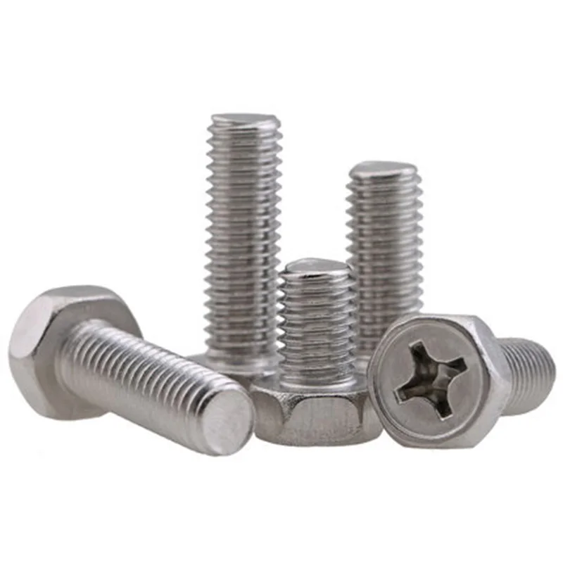 5pcs M6 304 Stainless steel Phillips screw pocket hex head bolt Hexagon screws 8mm-60mm Length | Обустройство дома