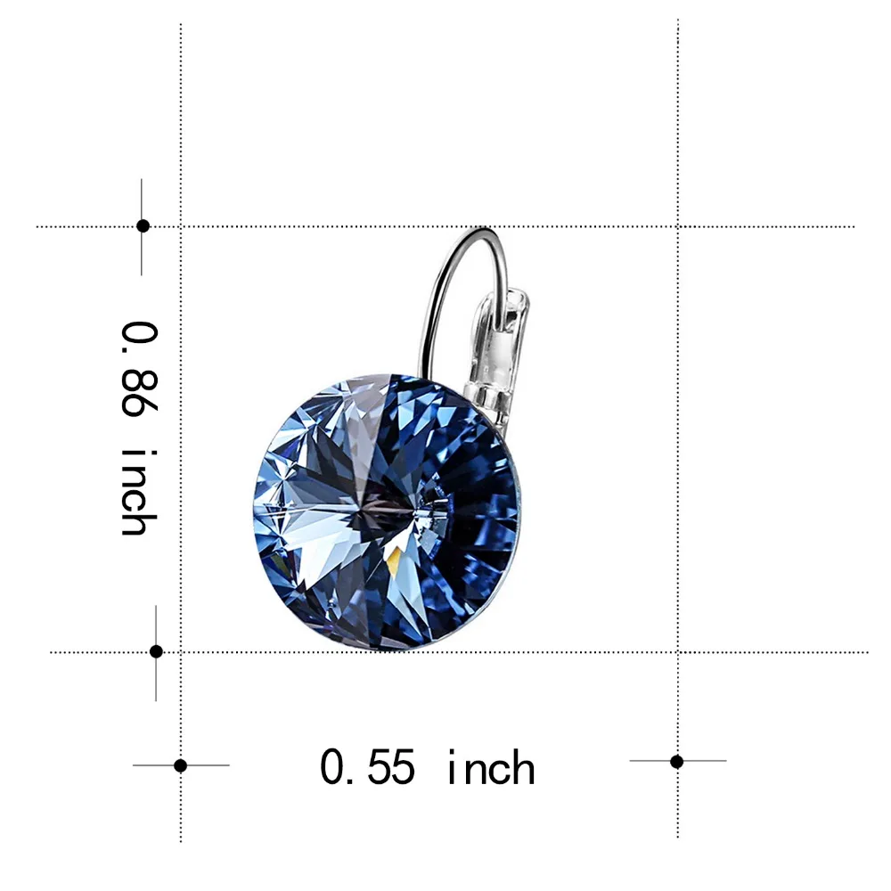 

Warme Farben Embellished with Crystal From Swarovski Silver 925 Jewelry Earring Round Stone Crystal Drop Earring Gift Brinco