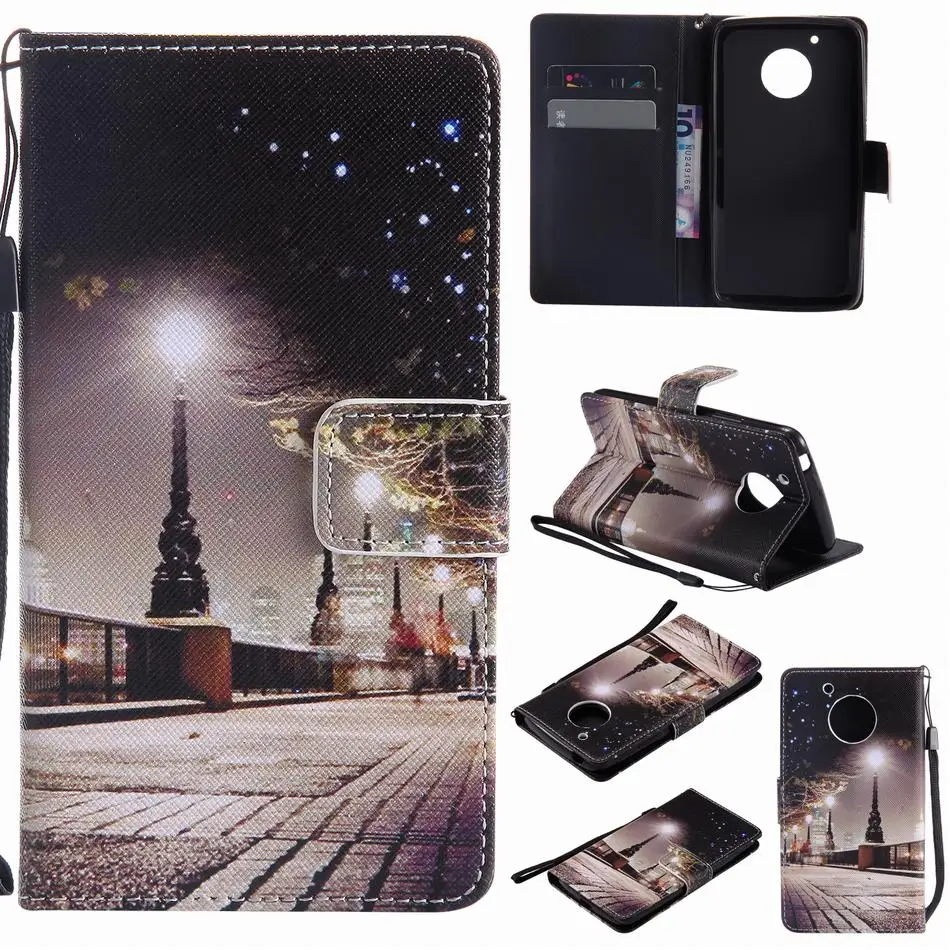 

Leather Flip Fundas For Moto G4 Play G5 Plus Phone Bags For Sony Z5 X Performance XA Ultra XZ XR XZS Cases Colored Painted P06Z