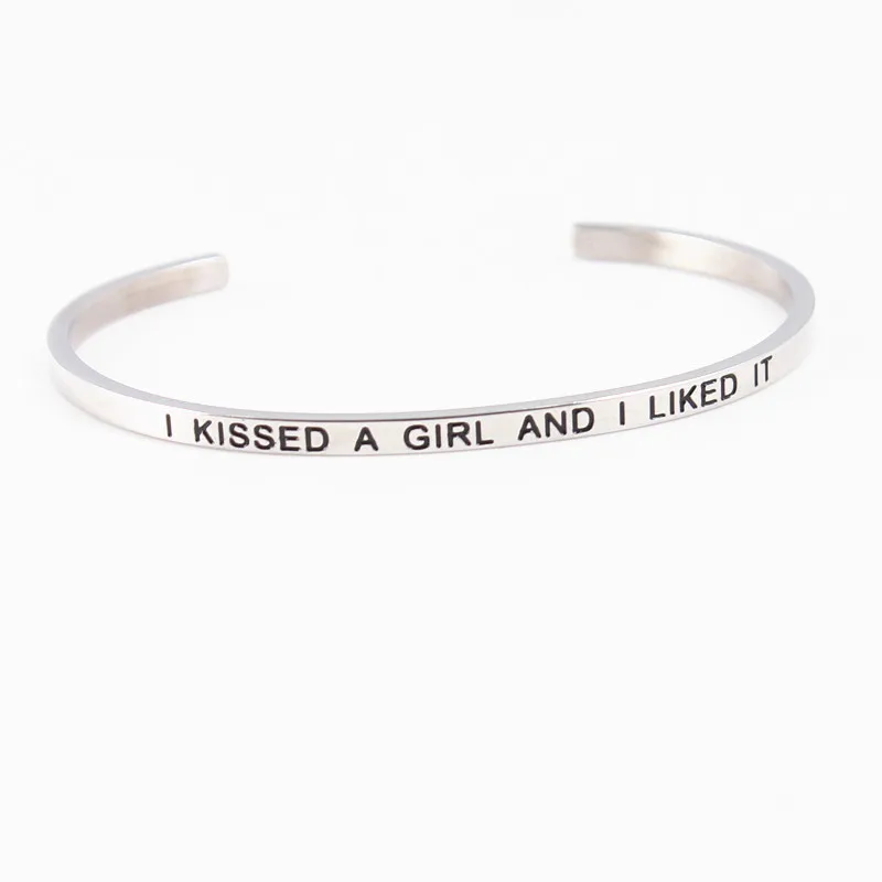 2018 новый браслет с гравировкой из нержавеющей стали &quotя поцеловал девочку и мне